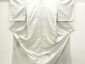 歌舞伎模様織り出し一つ紋手織り節紬単衣着物